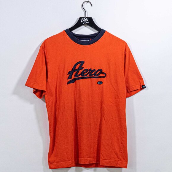 Aeropostale T-Shirt Aero Logo Script Small Y2K Rave Blokecore Streetwear - Picture 1 of 8